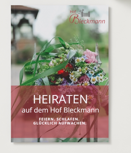 Titelfoto der Broschüre Heiraten auf dem Hof Bleckmann